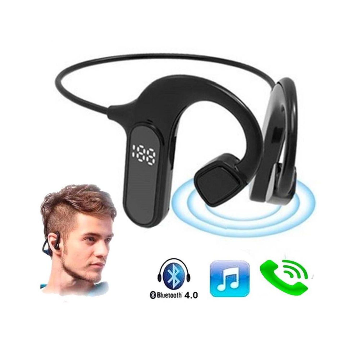 Venta Internacional - Auriculares De Conducción Ósea Auriculares Abiertos  Bluetooth 5.0 Auriculares Inalámbricos Deportivos Con