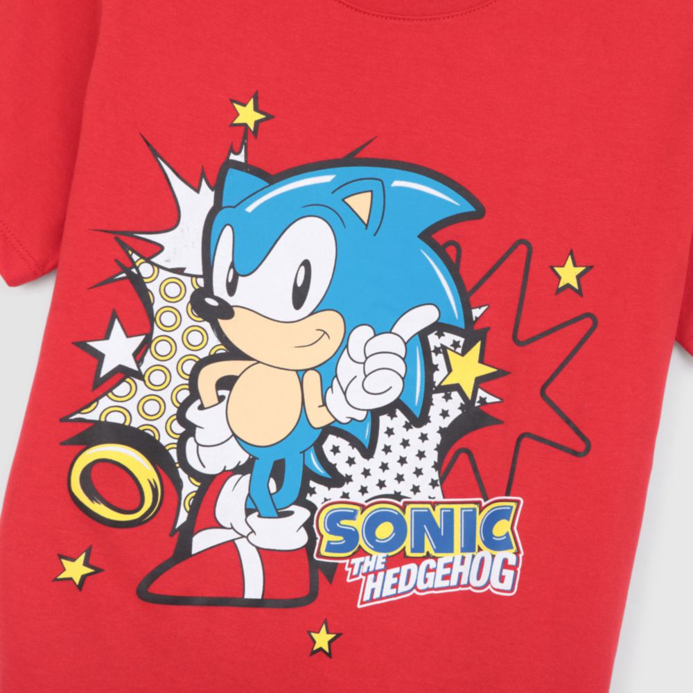 Camiseta de Sonic manga corta roja para niño