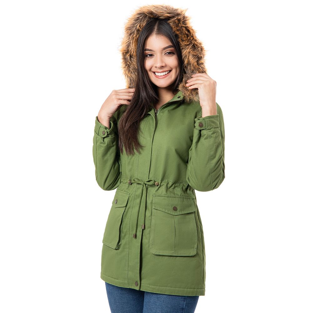 Abrigo Casaca Largo Impermeable para Mujer Verde Militar XXL I Oechsle -  Oechsle