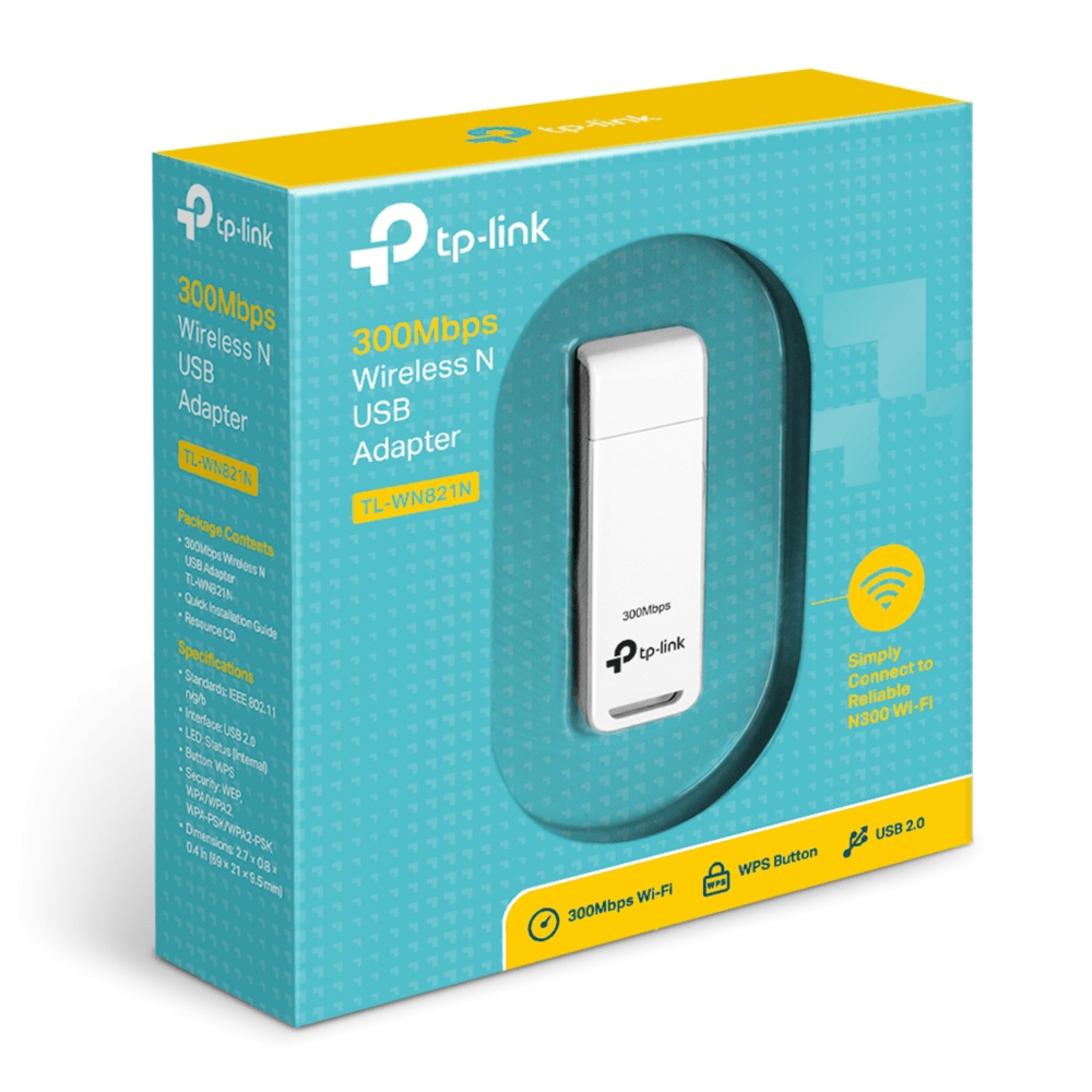 Adaptador Usb Inalámbrico N 300mbps Tp-link Tl-wn821n