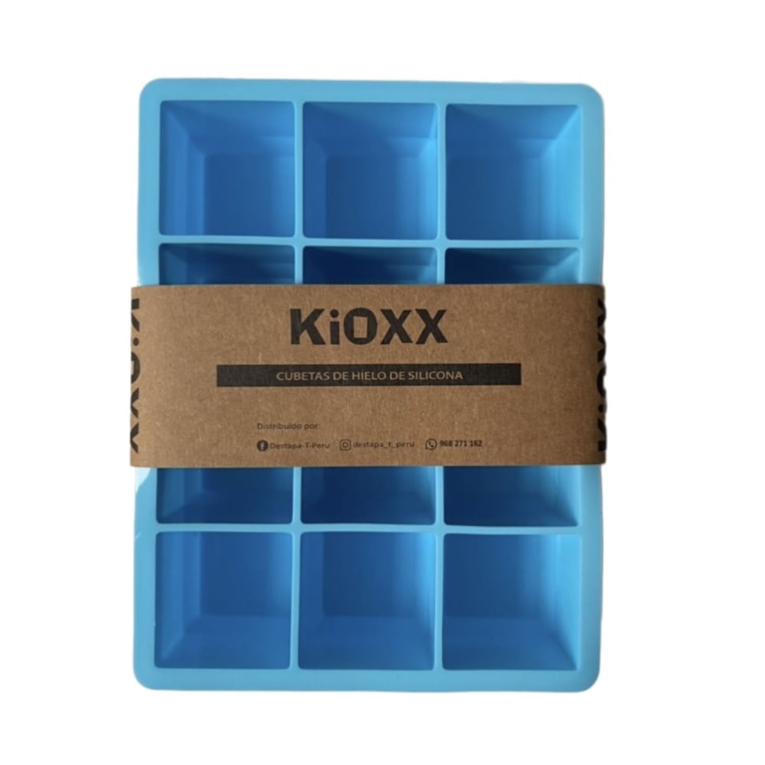 KIOXX Cubeta De Hielo De Silicona 8 Cavidades Celeste celeste