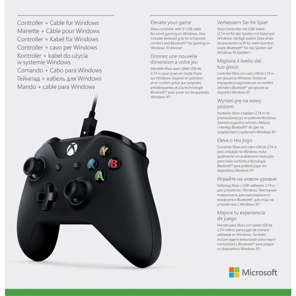 Microsoft Xbox One Wireless Mando Gamer inalámbrico Black + Cable for  Windows - 4N6-00001 I Oechsle - Oechsle