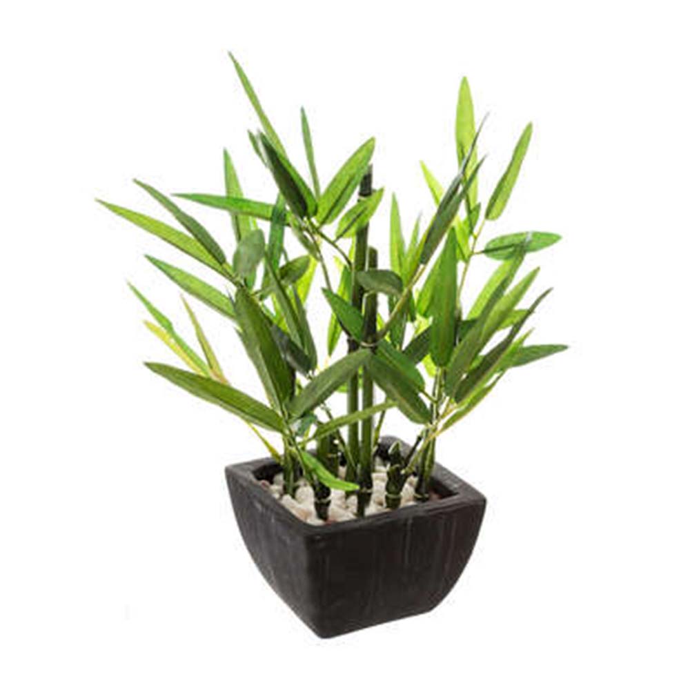 Planta Artificial Atmosphera Modelo Bambú Olla Negro de 22 cm