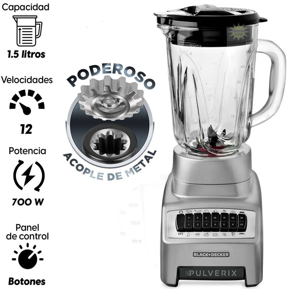 Licuadora Pulverix Black Decker BL1140MS 12 Velocidades I