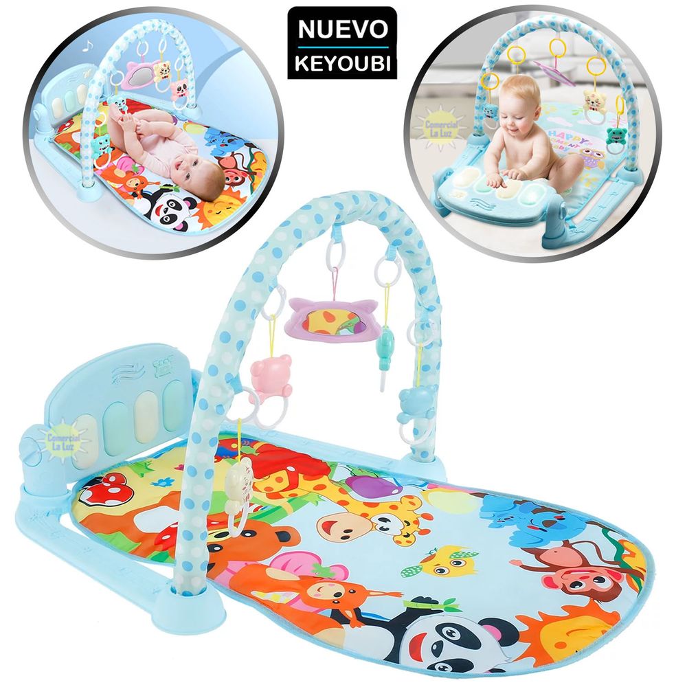Gimnasio Piano para Bebé con Luces y Música Panda Celeste I