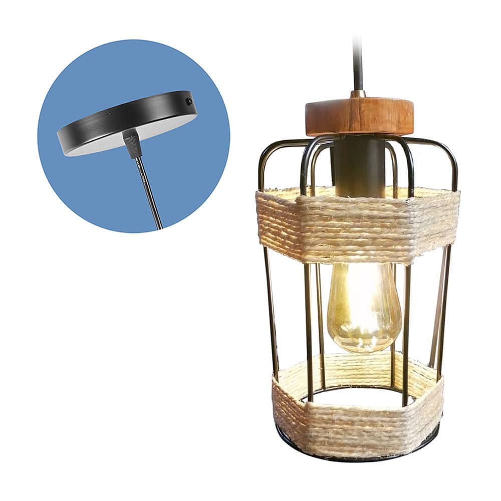 Colgante Lima Soga Negro E27 Ciametsa