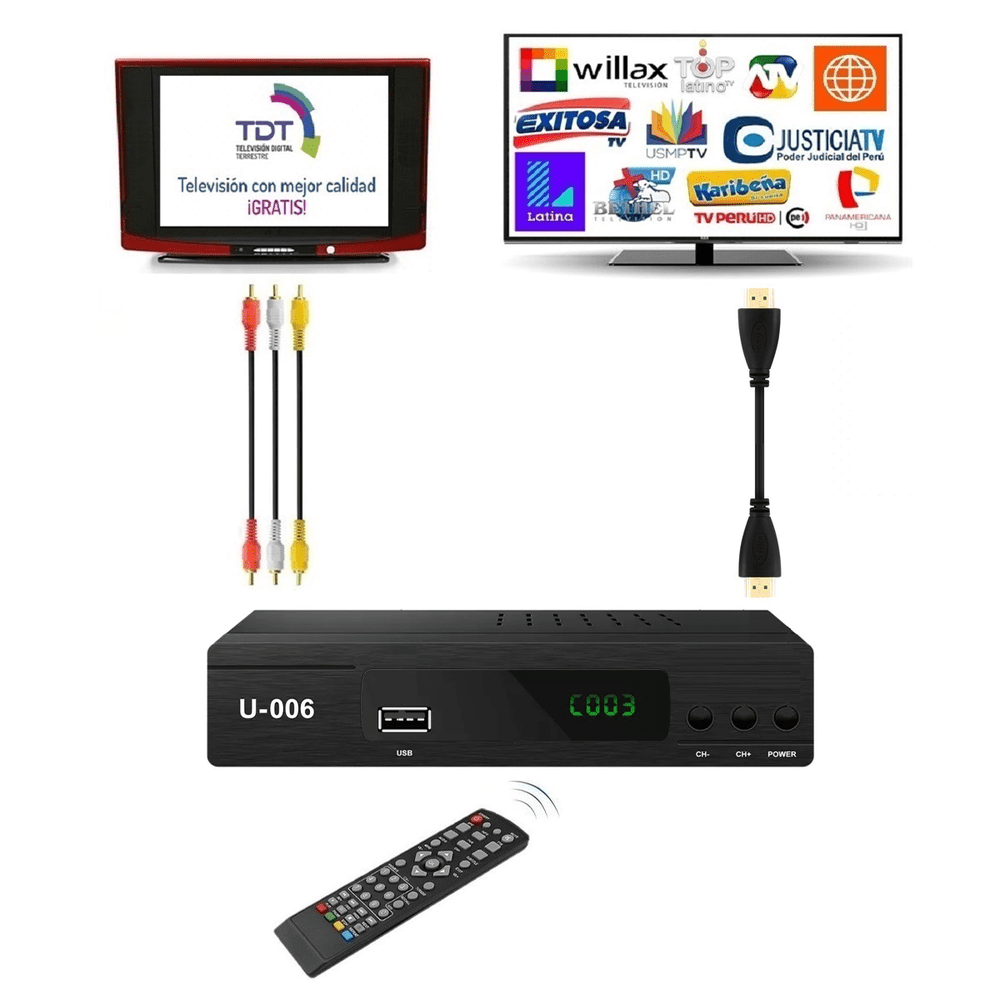 Digital Store Peru SAC - Combo: Decodificador TDT + Antena TV HD. No podrá  perderse su programa favorito en HD, grabando las secuenciaas que mas le  gusta. Compatible con los televisores CRT