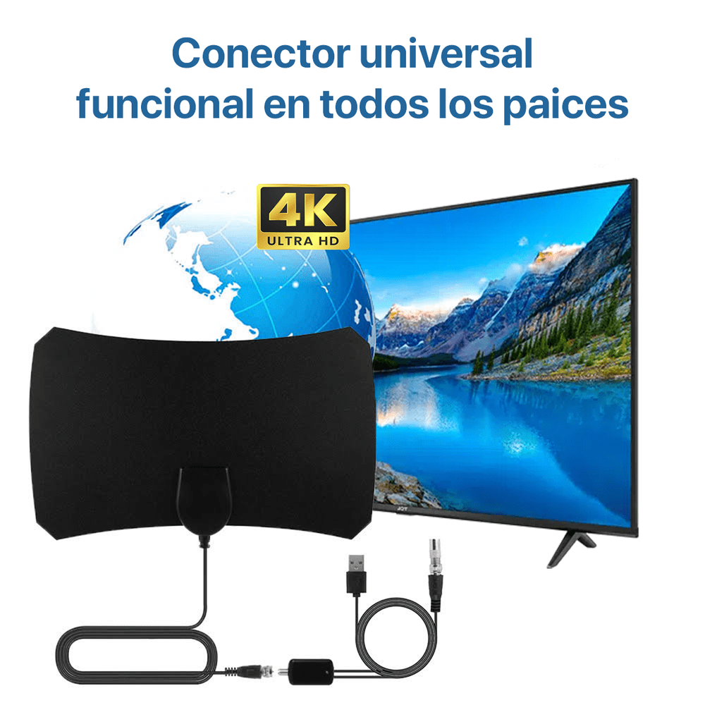 Antena Tdt Plana Azul Canales Full Hd Televisión Digital