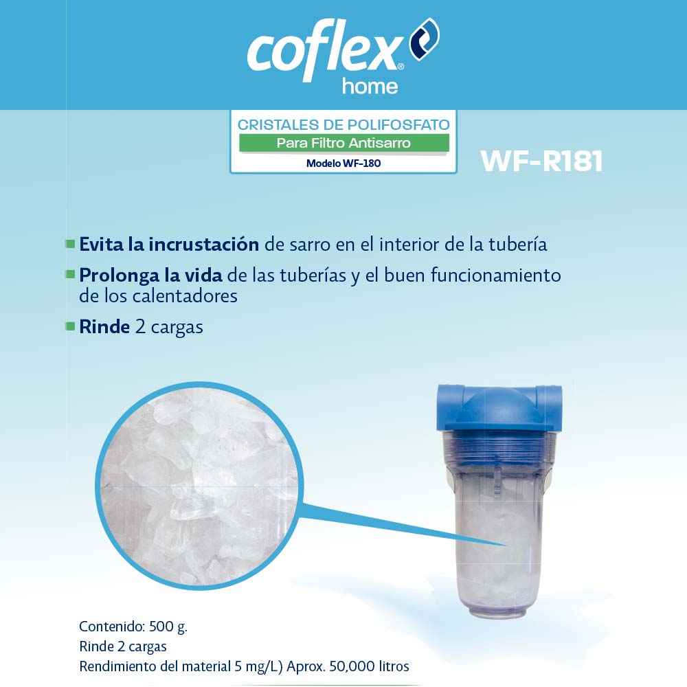 Cristales de polifosfato para Filtro Coflex Antisarro WF-R181