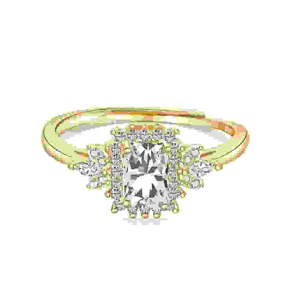 Anillo de Compromiso Redimensionable de Plata Mod 360 Dorado Talla 6