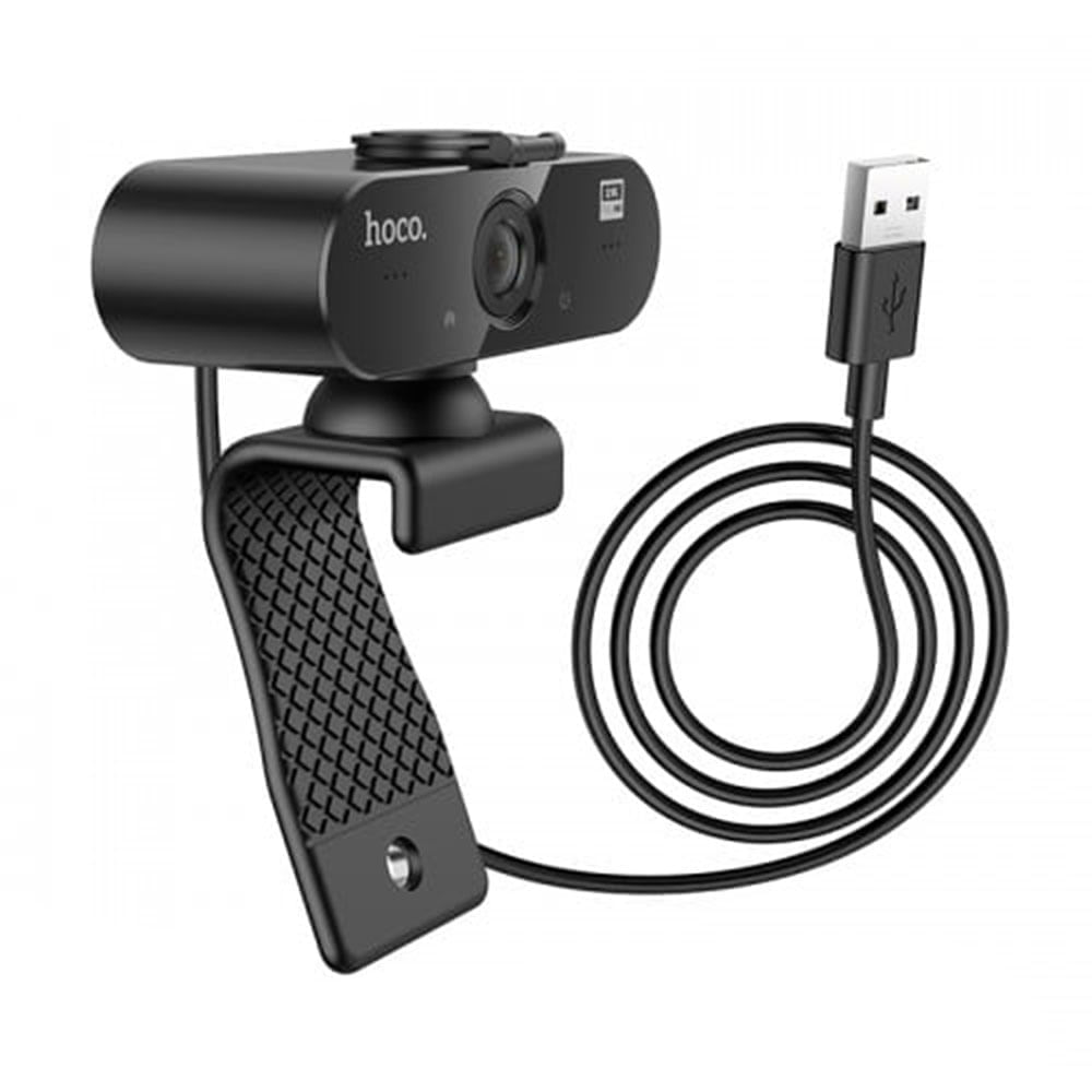 Web cam para PC Conexión USB 2K, 1080P HD Hoco DI06 Negro De Alta Calidad y Durabilidad