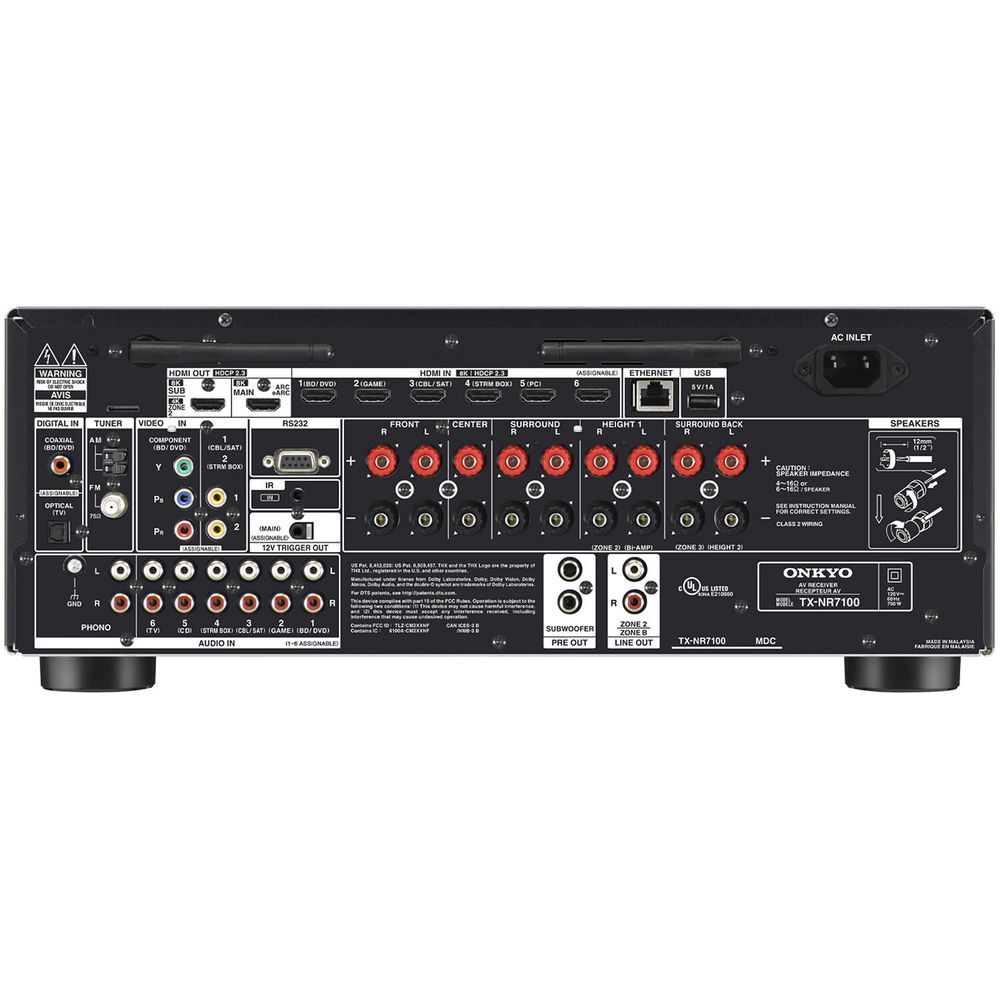 Receptor Av de Red Onkyo Tx Nr7100 Certificado por Thx de 9.2 Canales -  Promart