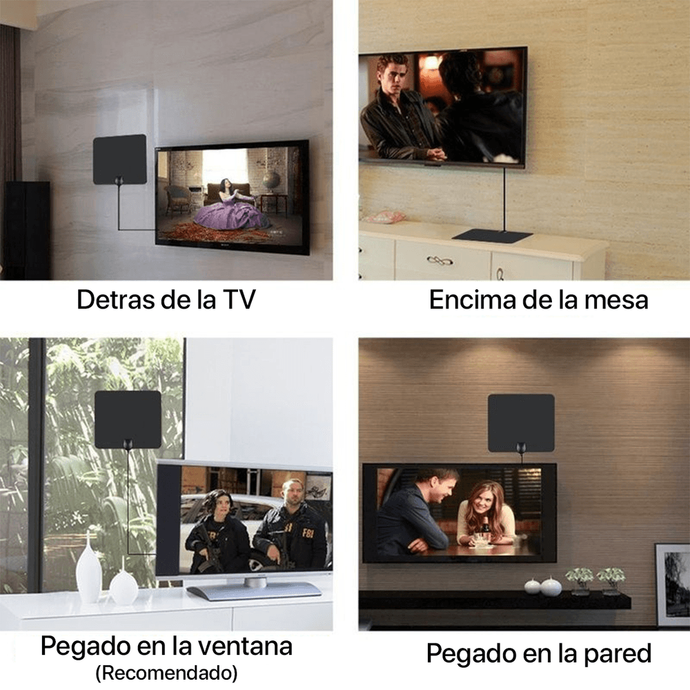 Antena Digital Tv Tdt Canales Hd Ultra Plana Con Amplificador I Oechsle -  Oechsle