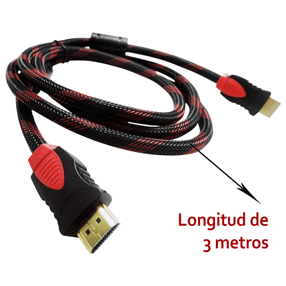Cable HDMI Reforzado Mallado Largo 15 Metros - 15 Metros HDMI