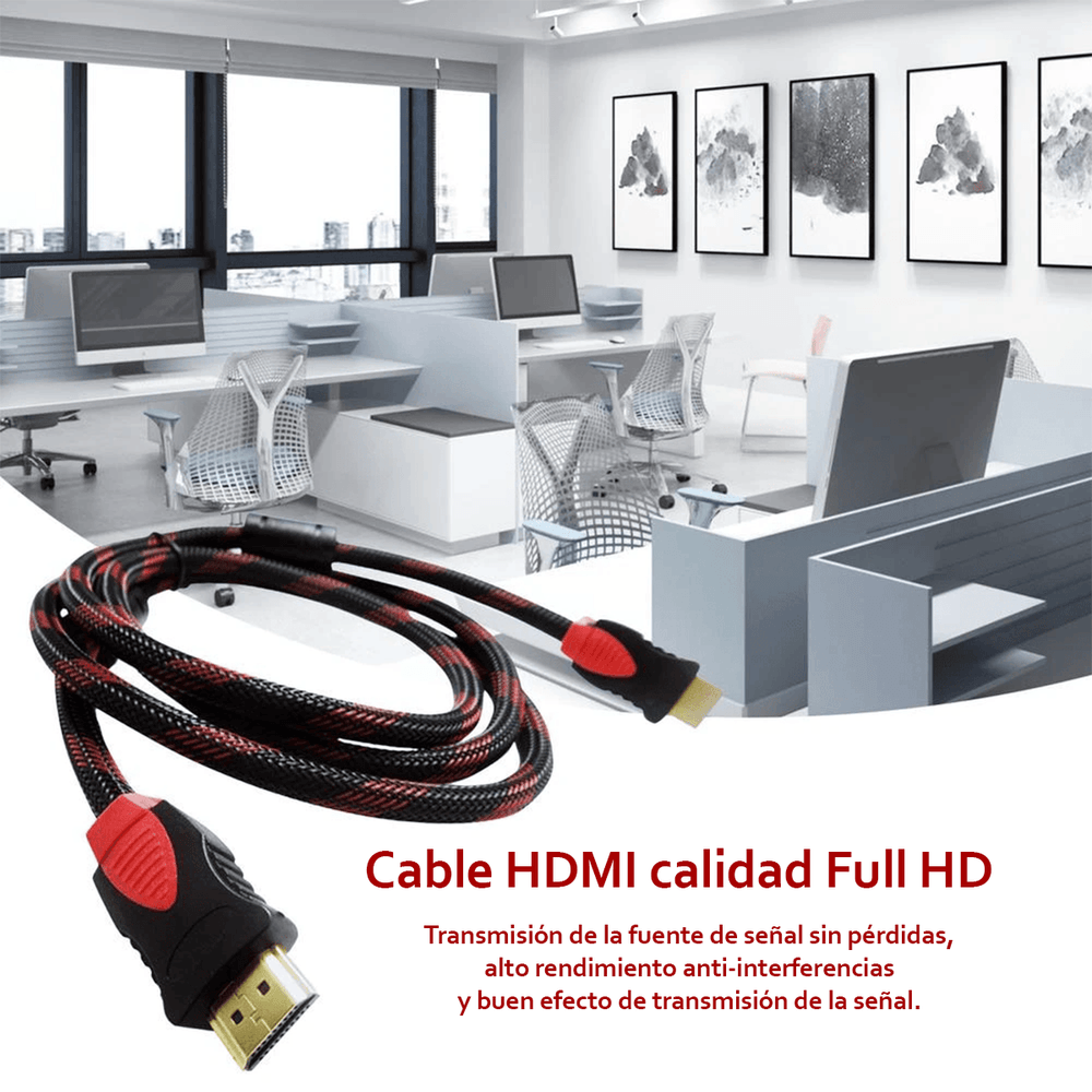 Cable Hdmi Enmallado De 3 Metros Alta Calidad