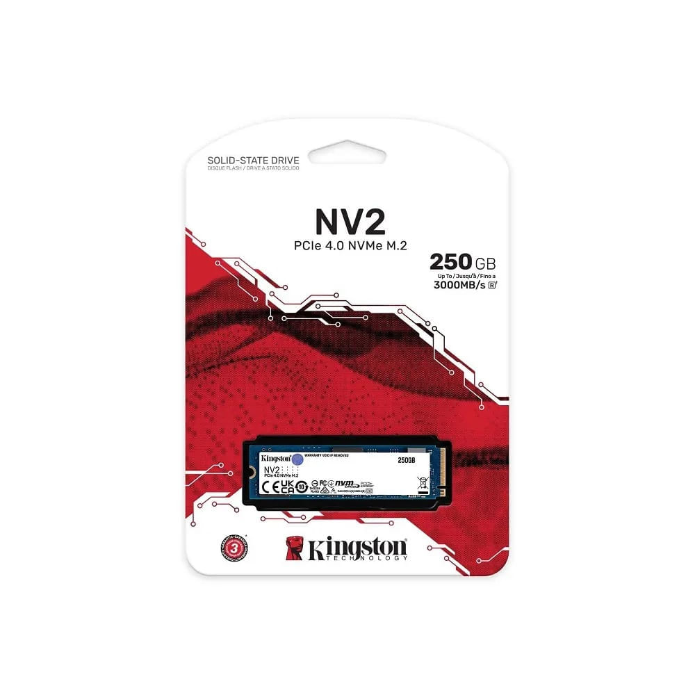 Disco Duro Sólido SSD Kingston NV2 250GB M2 2280 NVMe PCIe Gen 4x4 SNV2S/250G