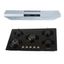 Cocina Glassy Plus 5 Hornillas Negro + Campana CK 902 IXT Plateado