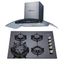 Cocina Notte 4 Hornillas Negro + Campana Venezia I Plateado