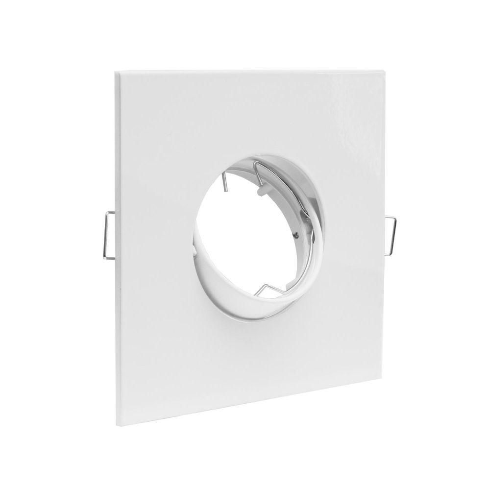 Set X 6 Spot Para Empotrar Cuadrado 11.5 cm Blanco C/Soquet Gu10
