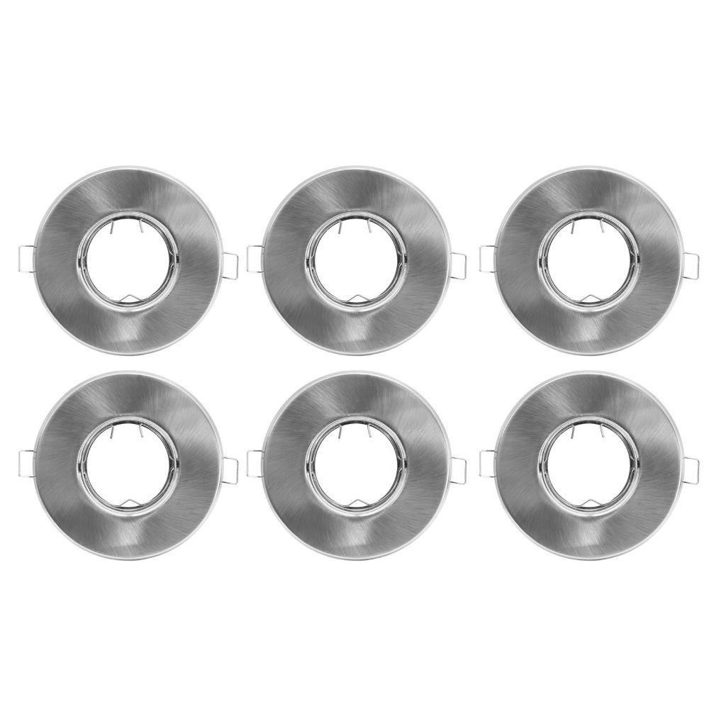Set X 6 Spot  Zamac Redondo 11 cm Niquel C/Soquet Gu10