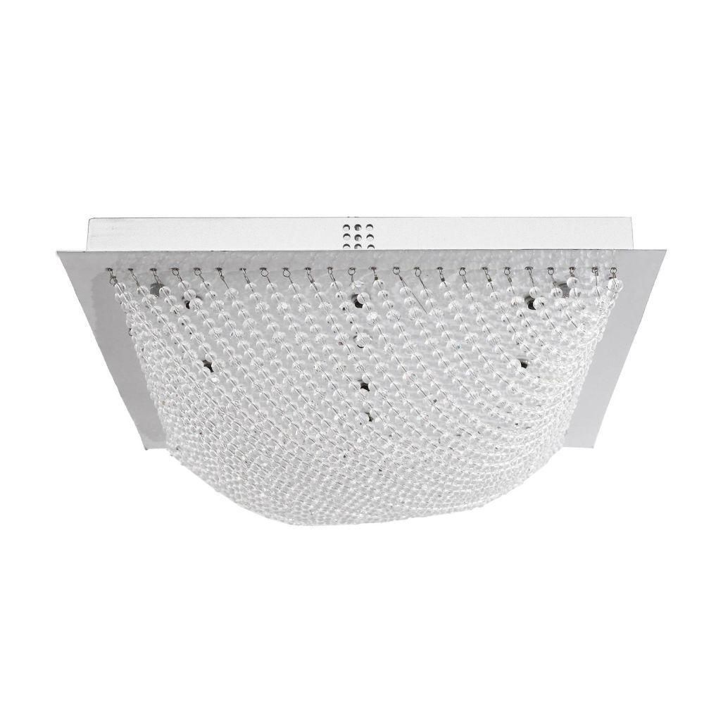 Luminaria De Cristal Perlas Cuadrado 10 Luces