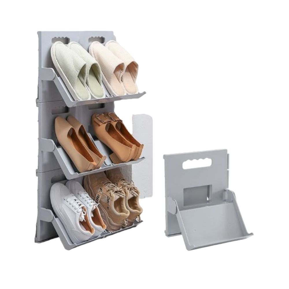 Organizador Estante Plegable de Zapatos Gris I Oechsle - Oechsle