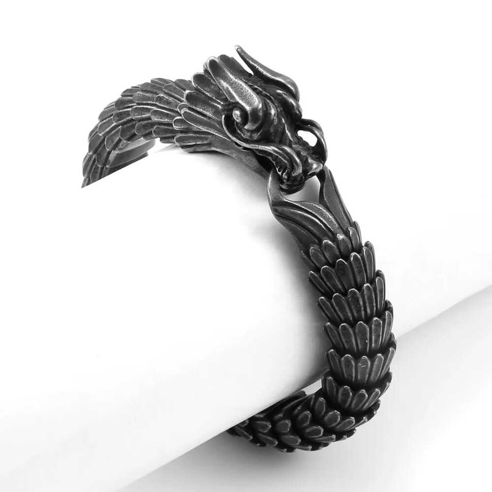 Pulsera Dragón Negro Para Hombre