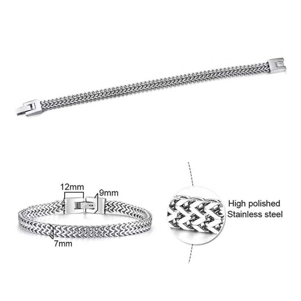 Brazalete Pulsera Para Hombre Cola de Zorro Plata x 21cm