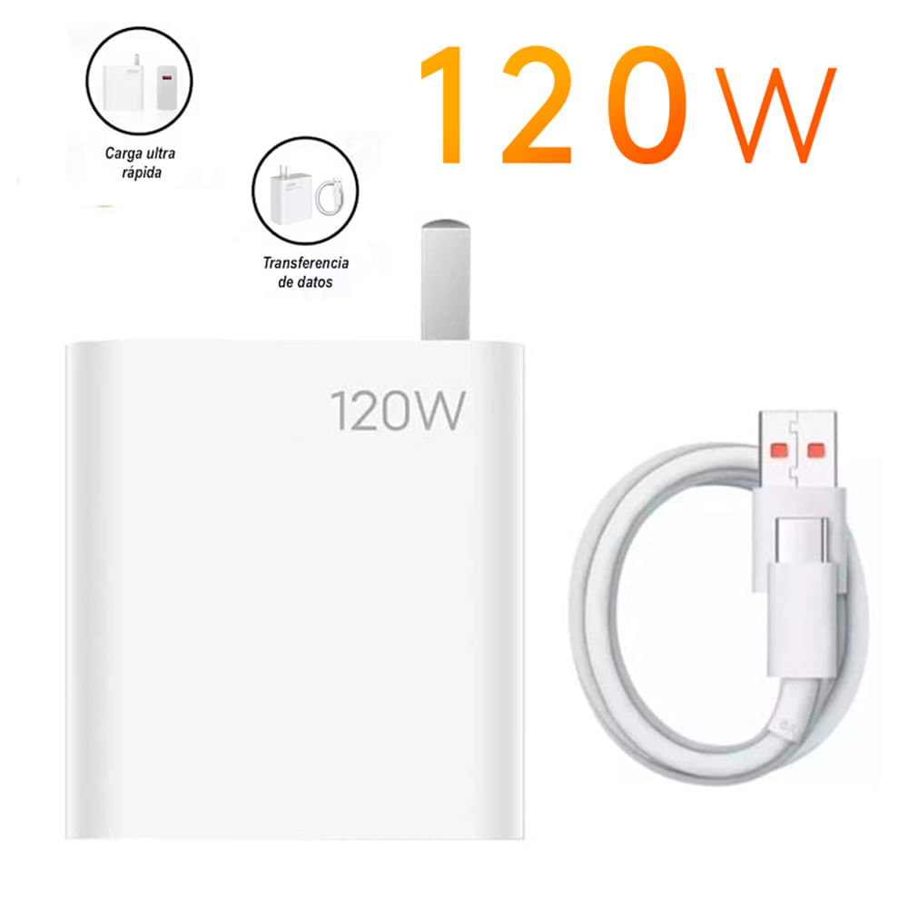 Cargador Generico Compatible con Xiaomi 120W Carga Rápida 120 W Cable Tipo C