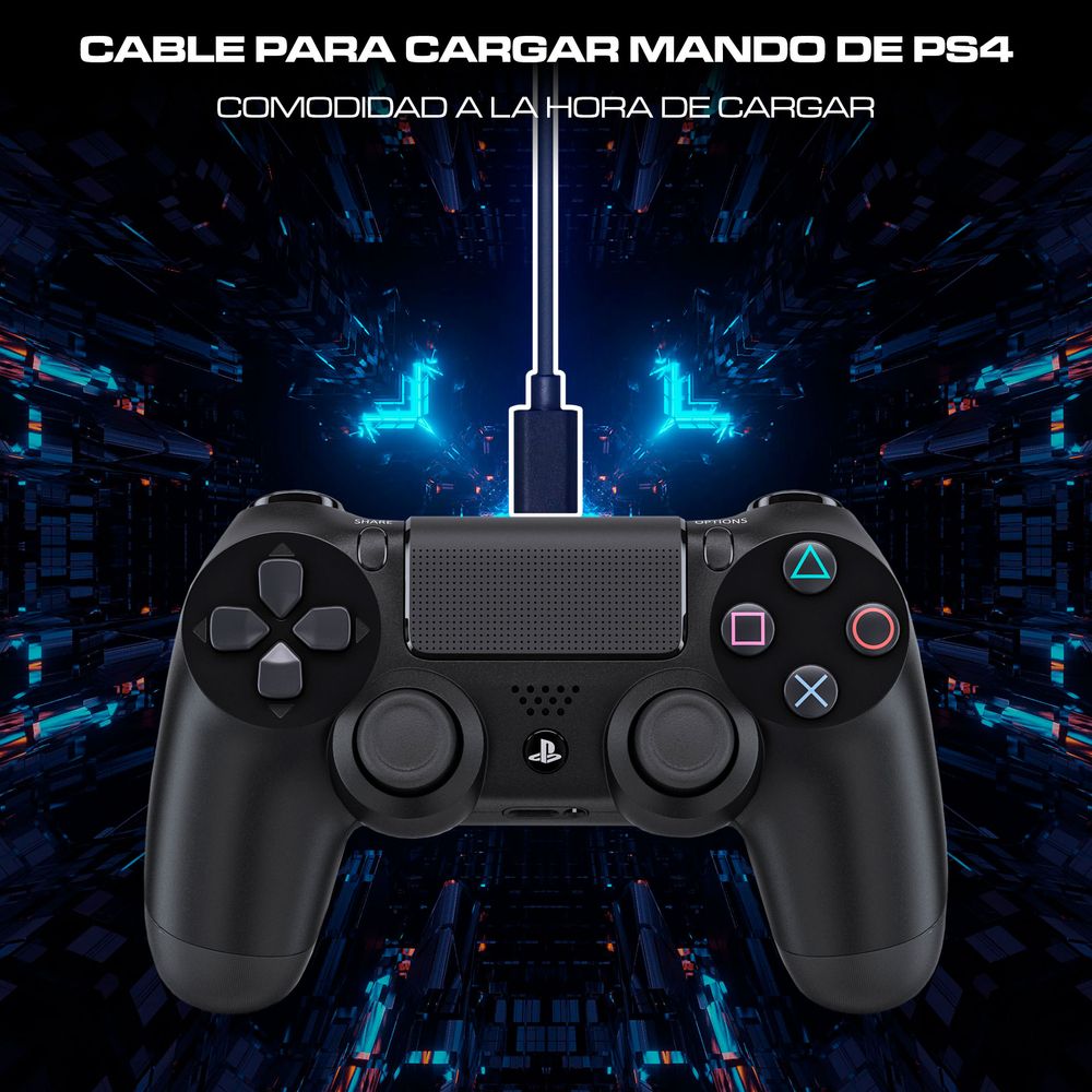 Ripley - CABLE PARA CARGAR MANDO PS4 DE 1.8 METROS CARGA RÁPIDA