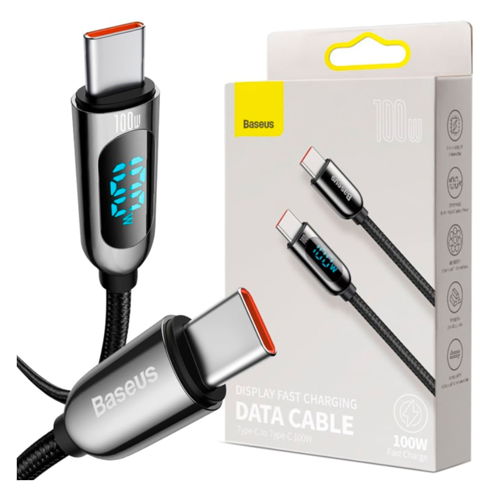 Cable Cargador de Carga Rapida 100W Baseus TIPO C a TIPO C 2m