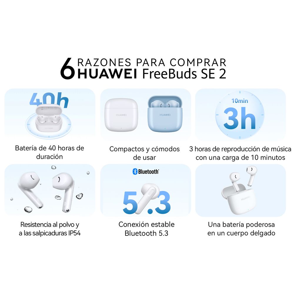 Audífono true wireless Huawei FreeBuds SE 2 inalámbricos con cancelación de  ruido