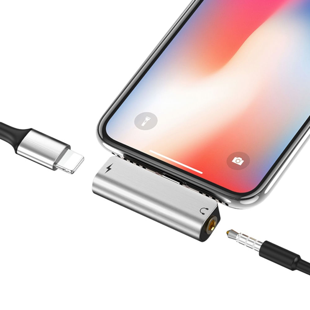 Adaptador Conector LS25 Lightning a Lightning y Jack 3.5 mm (Cargador-Audio)