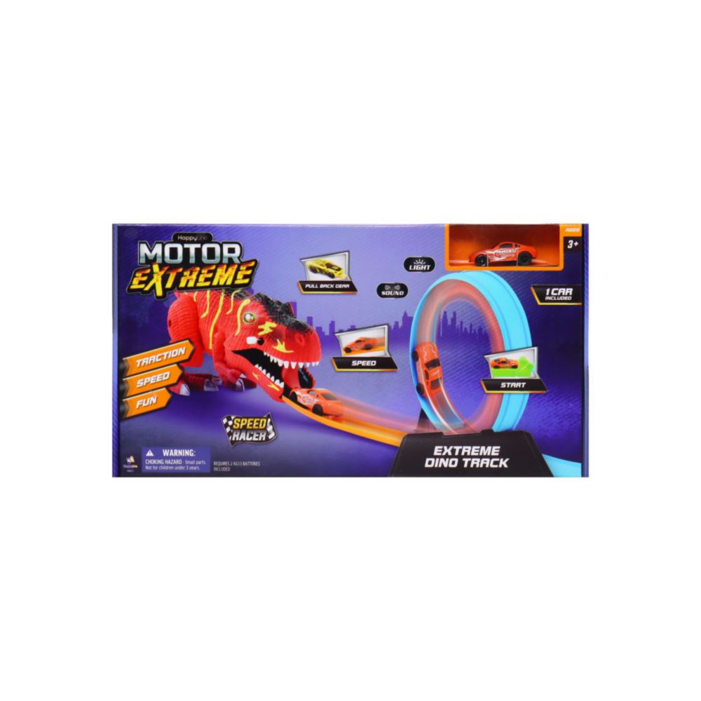 Pista Motor Extreme Dinosaur Track Carro Rojo