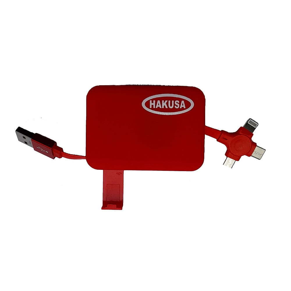 Cable de carga rápida universal retráctil Hakusa - Rojo