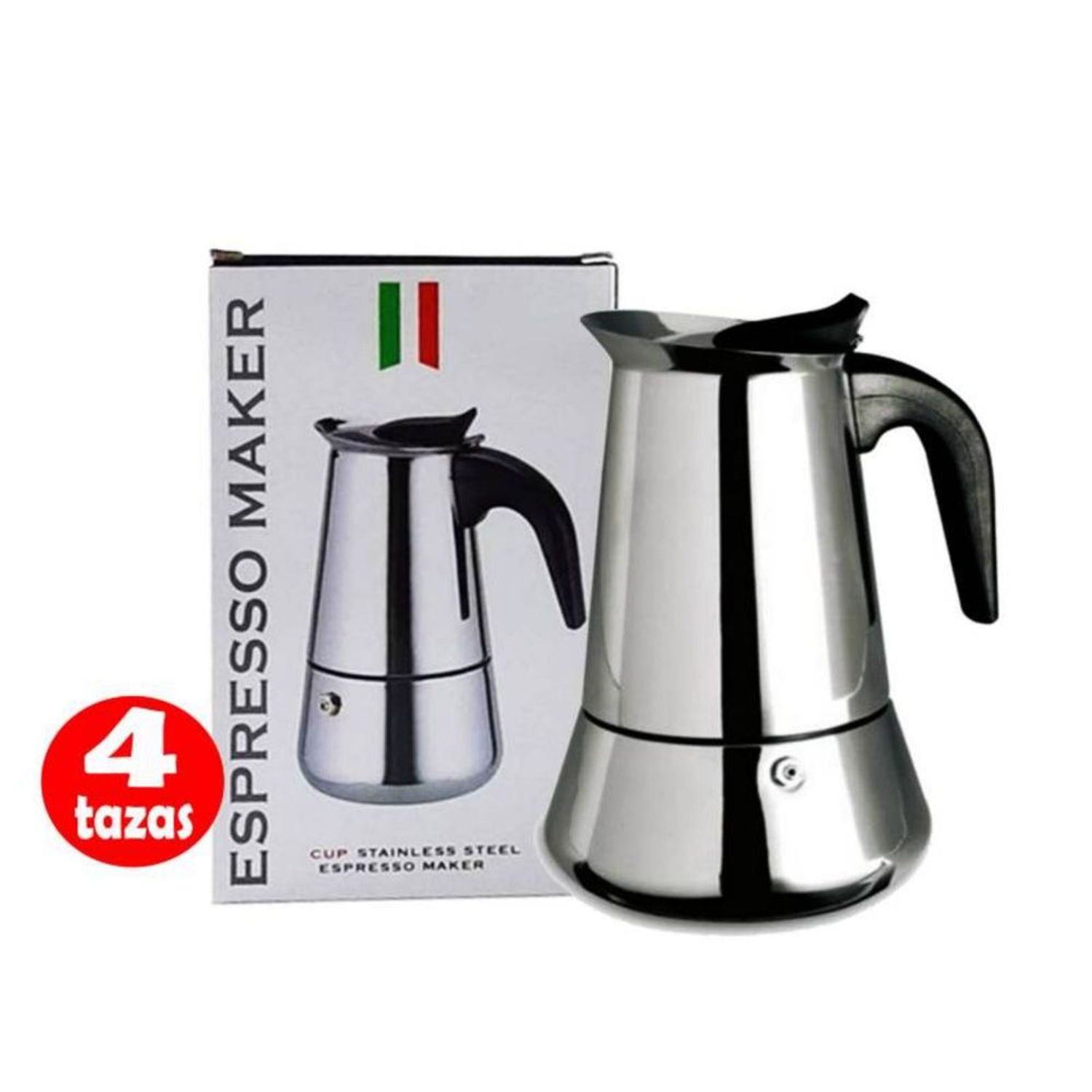 GENERICO Cafetera Italiana Inoxidable Cafetera Espresso 2 Tazas