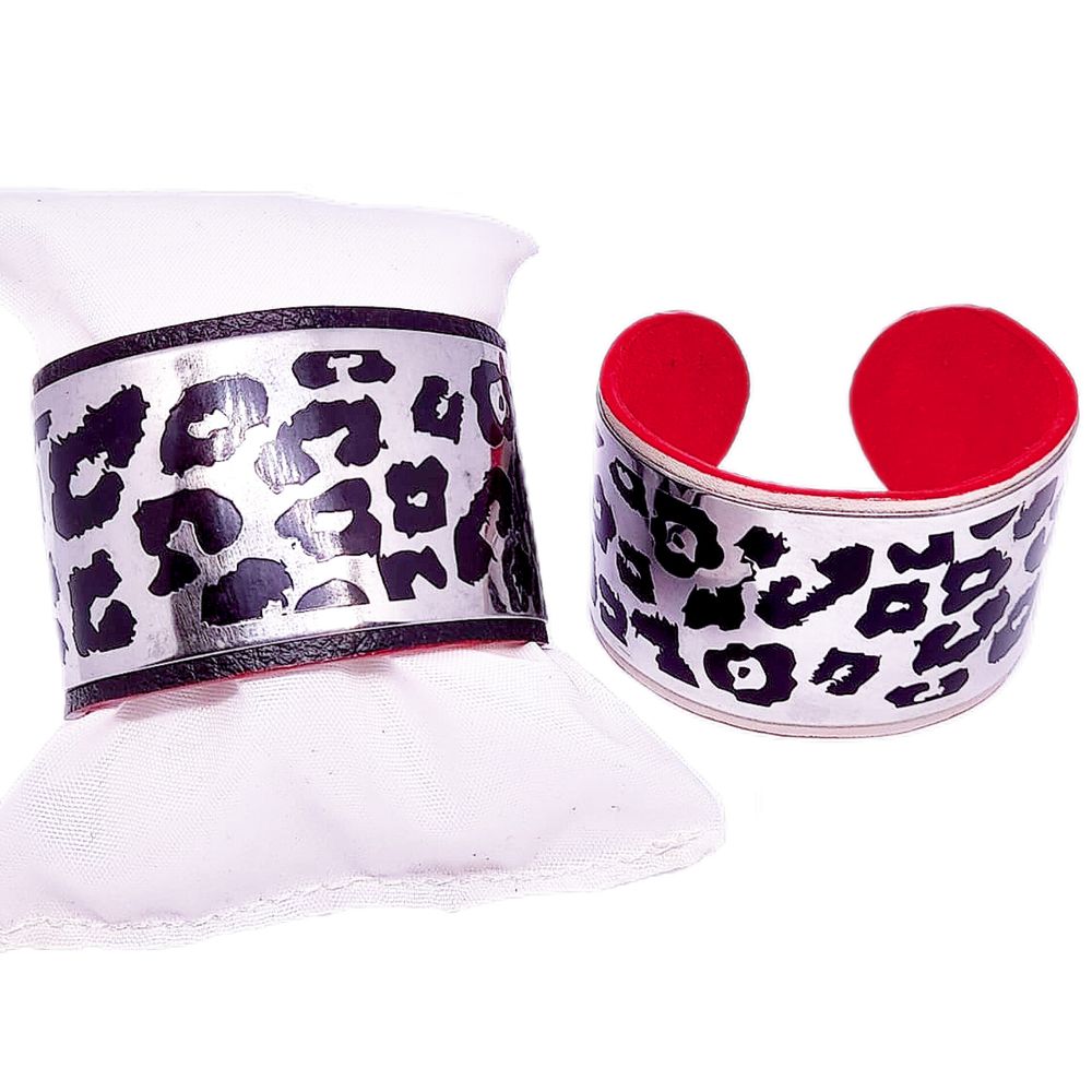 Puñera de Cuero de Acero Animal Print 1 Marialu Creaciones