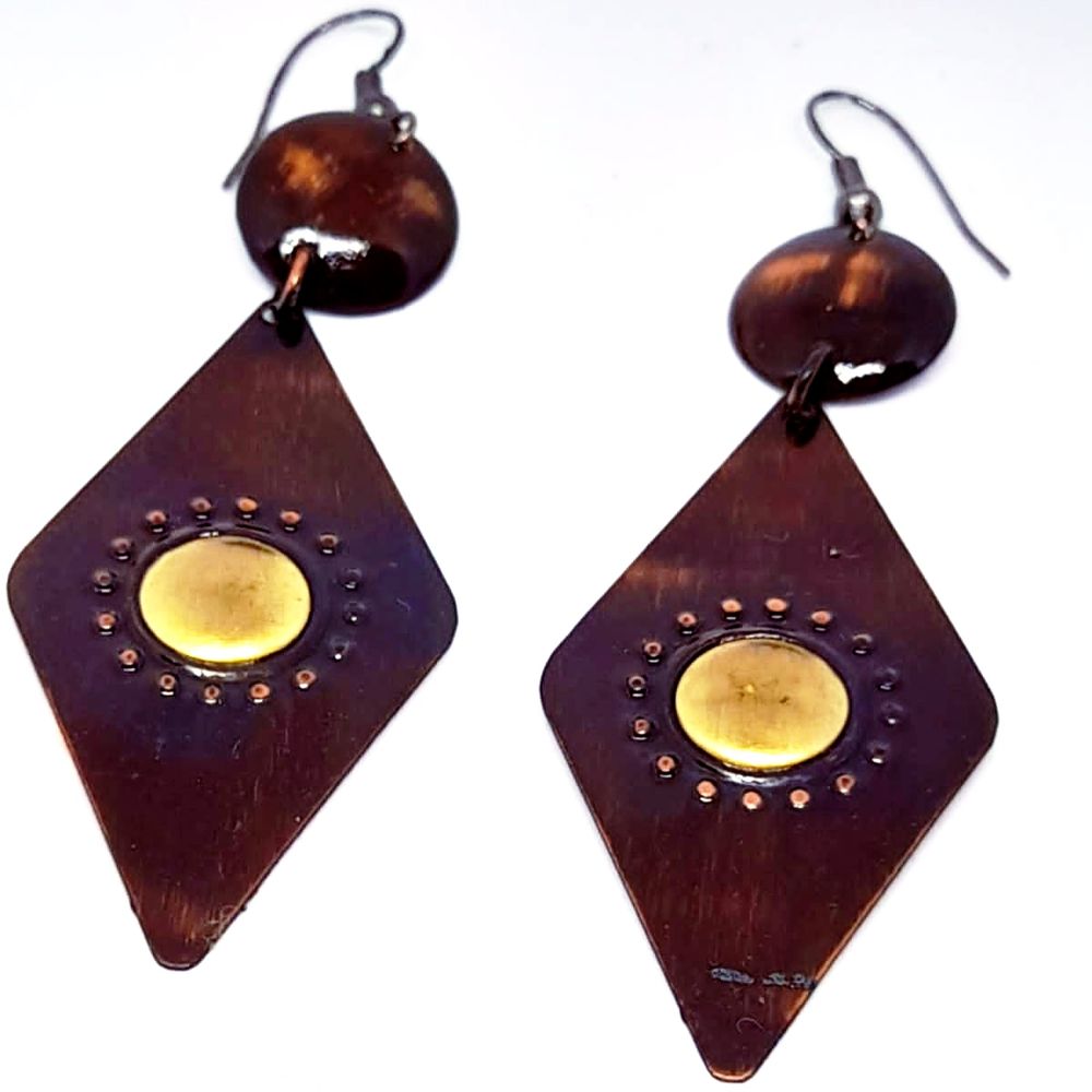 Aretes de Lámina de Cobre Esmaltado Marialu Creaciones 5