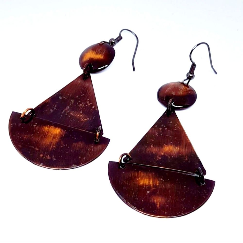 Aretes de Lámina de Cobre Esmaltado Marialu Creaciones 7
