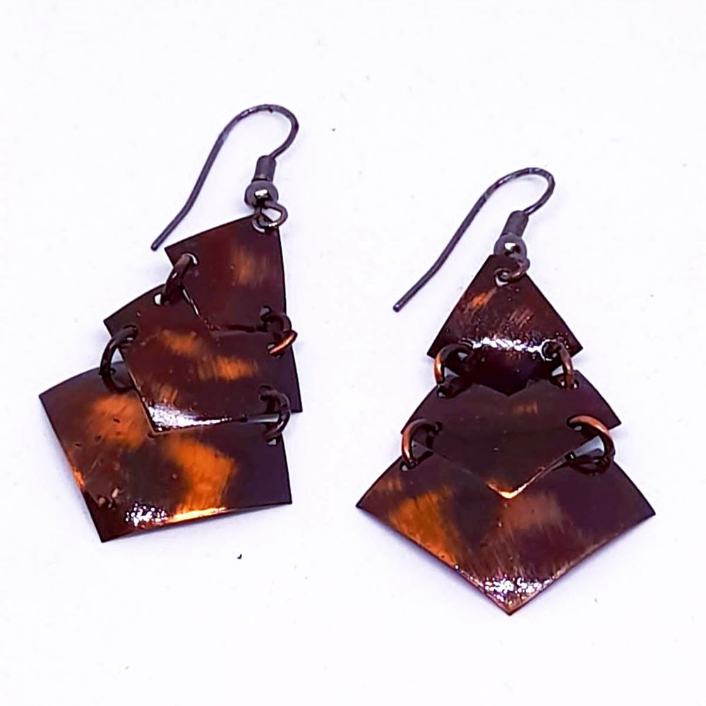Aretes de Lámina de Cobre Esmaltado Marialu Creaciones 3