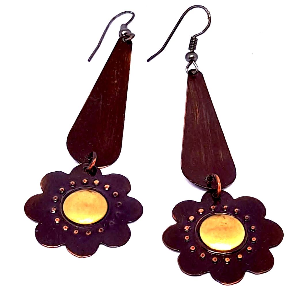 Aretes de Lámina de Cobre Esmaltado Marialu Creaciones 1