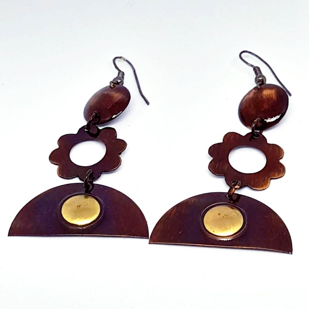 Aretes de Lámina de Cobre Esmaltado Marialu Creaciones 4