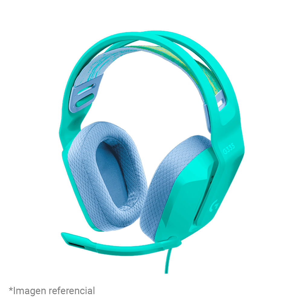 Audífonos Gamer Logitech G335 wired 3.5 mm Menta 981-001023