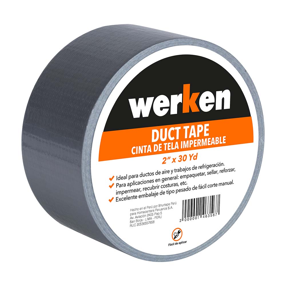 Cinta Duct Tape Werken 2" x 30 Yds