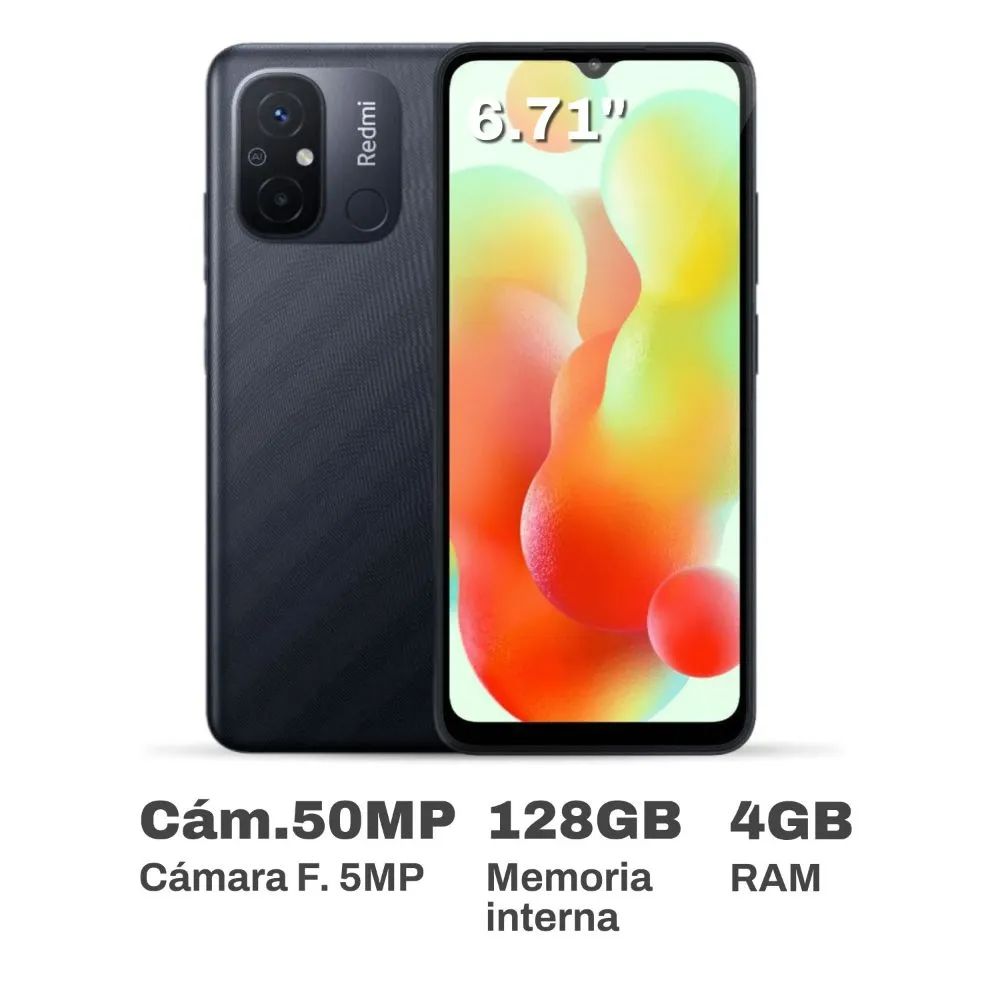 Celular Xiaomi Redmi 12C 6.71"" 4GB RAM 128GB Gris