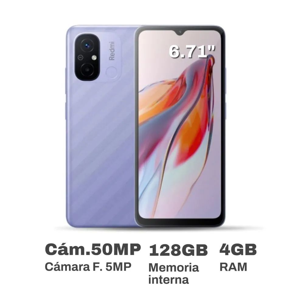 Celular Xiaomi Redmi 12C 6.71"" 4GB RAM 128GB Purpura