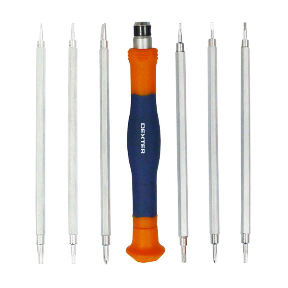 Set de Desarmadores Dexter 6 en 1 Azul con Mango Suave y Acabado Cromado