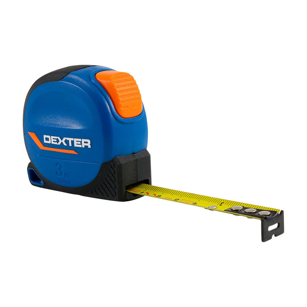 Wincha Medidora Dexter 3m x 16mm con Sistema Autolock Azul
