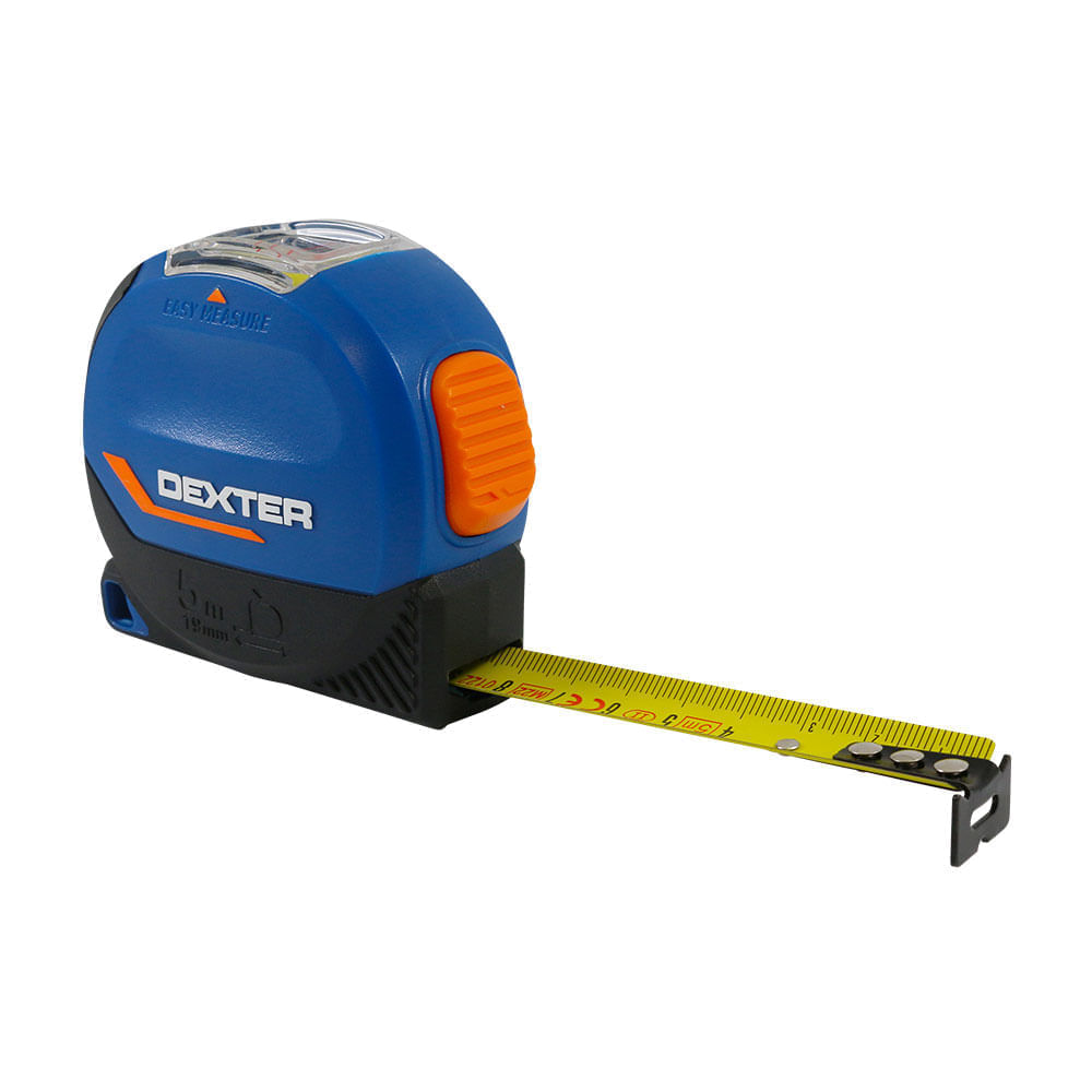 Wincha Medidora Dexter con Ventana de Lectura 5m x 19mm Azul