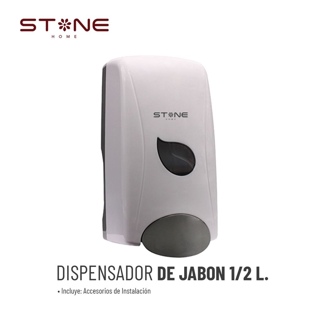 Dispensador de Jabon Liquido GEL 1/2 L Blanco LINEA CLERK - Stone